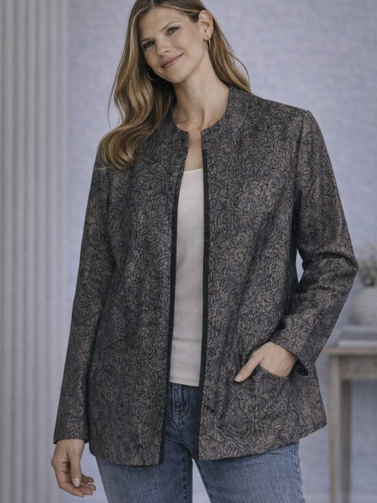 Coldwater Creek Jackets & Blazers - Coldwater Creek Metallic Paisley Jacket Shaped W18